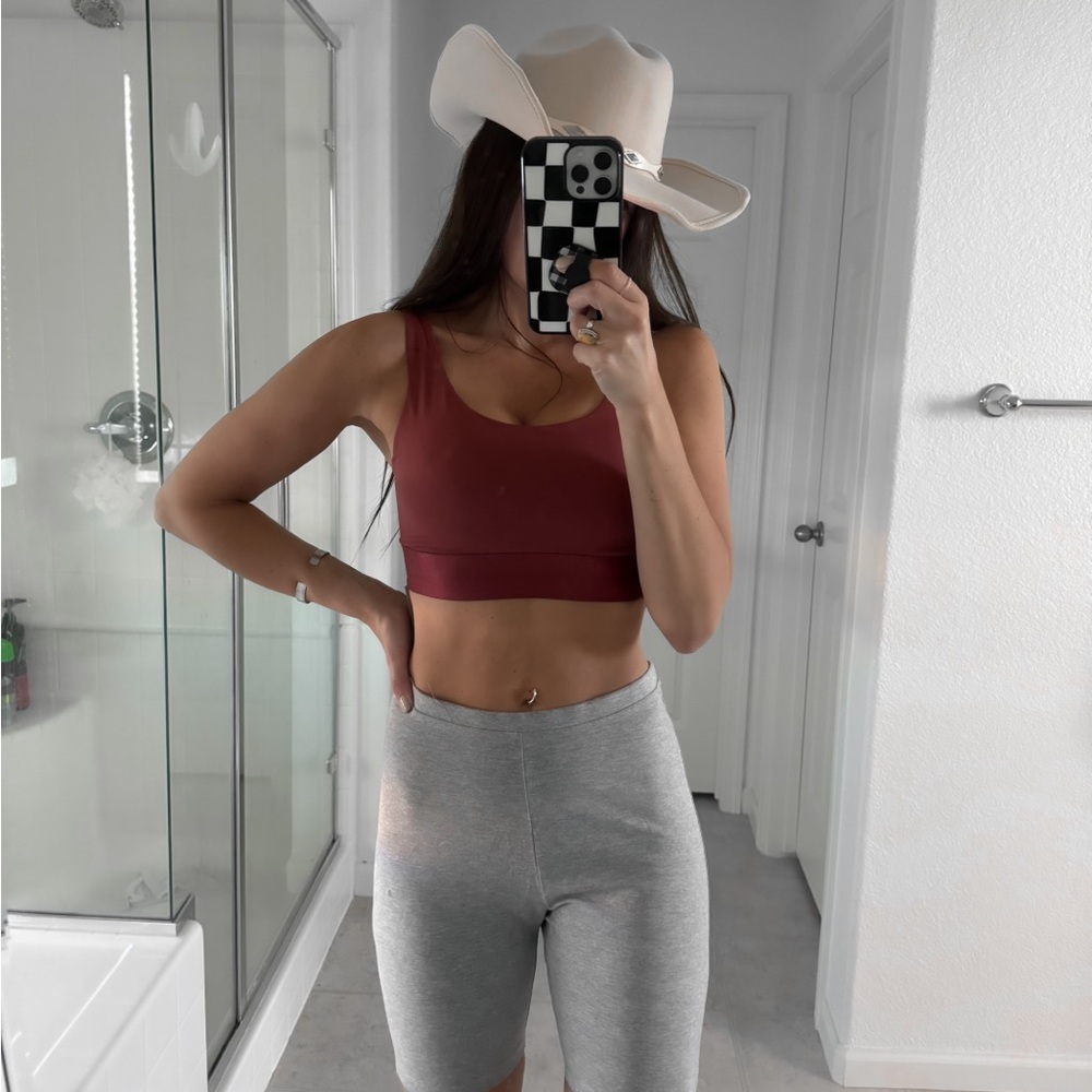Earthy maroon sports bra